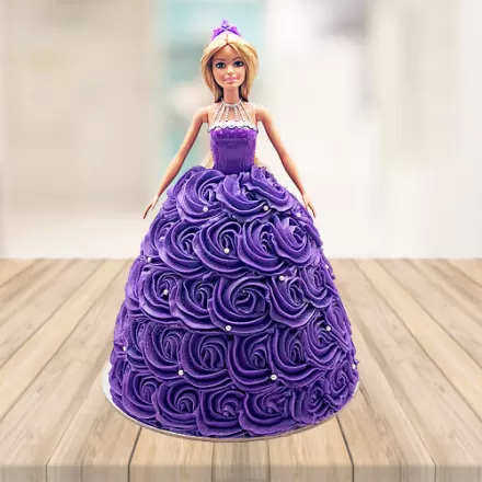 Purple Barbie Doll Cake