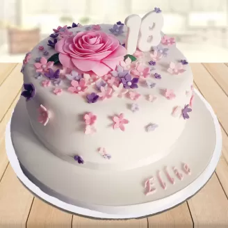 Fondant Flowers Cake