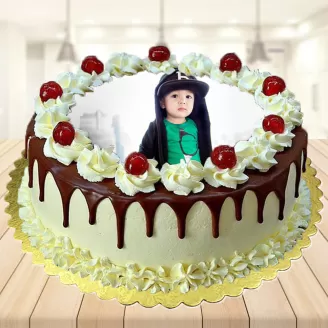 Chocolate Vanilla Photo Cake