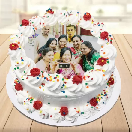 Vanilla Family Photo Cake