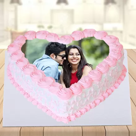 Special Heart Photo Cake