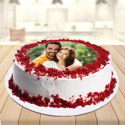 Special Round Velvet Photo Cake