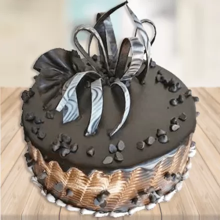 Decorative Dark Chocolate Truffle Cake  