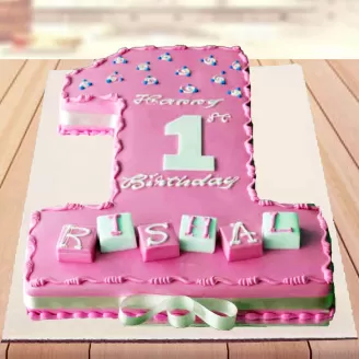 1st Digit Cream Cake for Girl