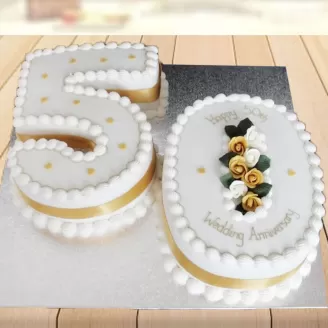 50th Golden Anniversary Cake