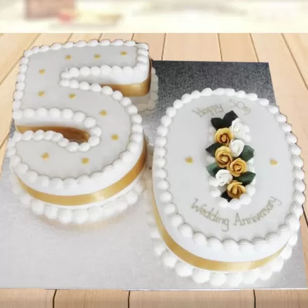 50th Golden Anniversary Cake