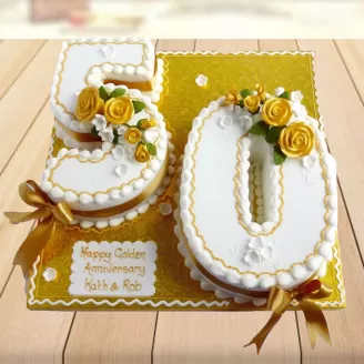 50th Golden Jubilee Anniversary Cake