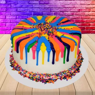 Holi Special Rainbow Cake