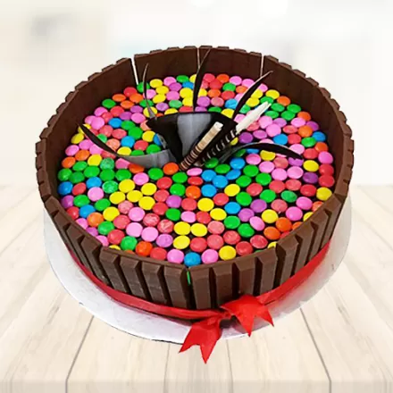 Full KitKat Gems Loaded Cake