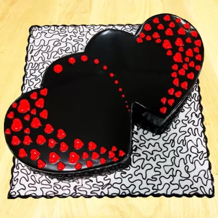Twin Heart Chocolate Cake