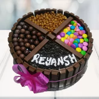 Choco KitKat Gems Cake