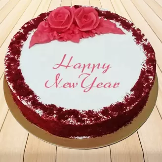 Sweet Red Velvet New Year Cake