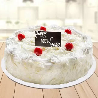 New Year White Forest Cake