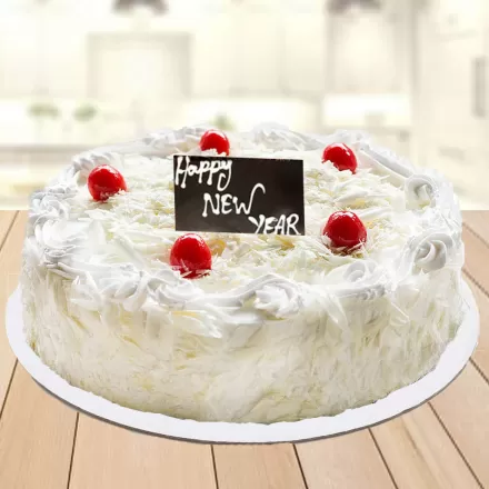New Year White Forest Cake