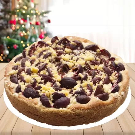 White N Black Chocolate Plum Cake