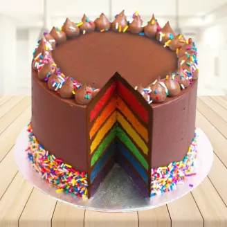 7 Layers Chocolate Rainbow Cake