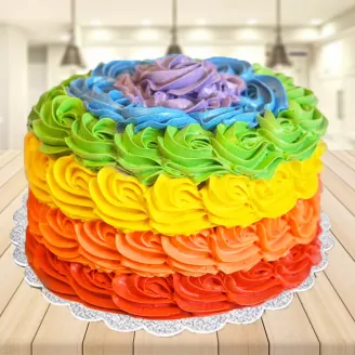 Creamy Rainbow Cake