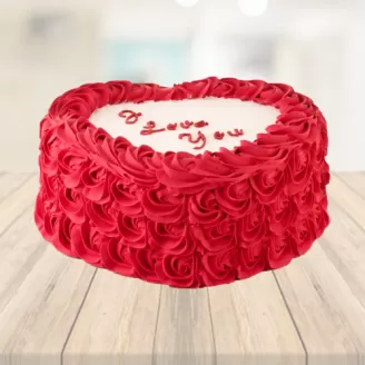 Heart Shape Rose Cake