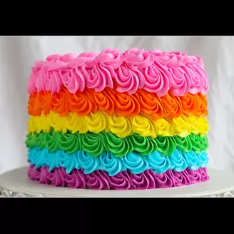 Rainbow Color Rose Cake
