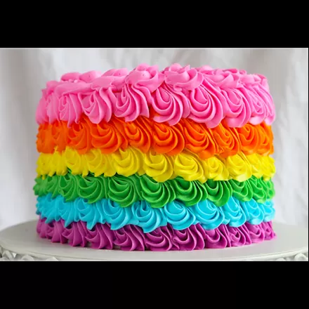 Rainbow Color Rose Cake
