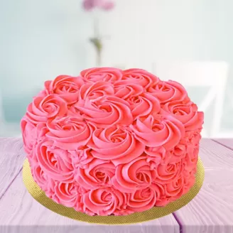 Strawberry Flower Cake