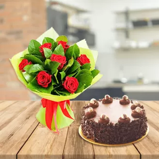 Red Roses and Chocolate Cake