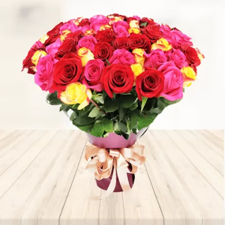 Bouquet Of 75 Mix Roses 
