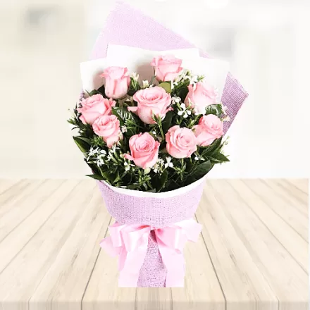 7 Pink Roses Bouquet
