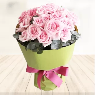 22 Pink Roses Bouquet