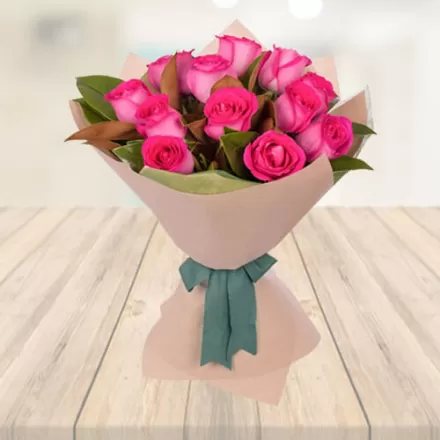 6 Pink Roses Bouquet