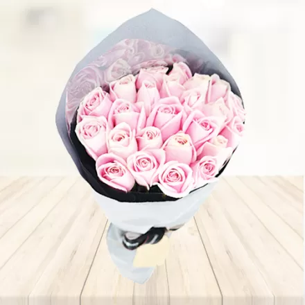 25 Pink Roses Bouquet