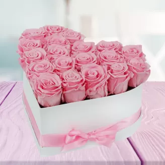 Blossom Pink Roses Heart Shape