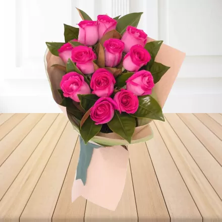 Surprise Her With 12 Roses Bouquet