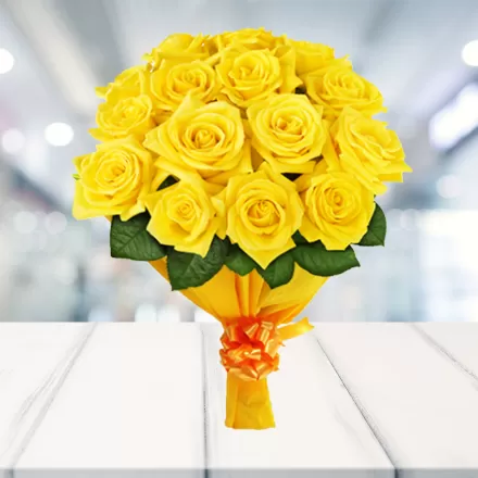 15 Yellow Roses Bouquet