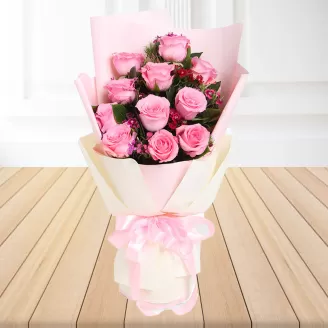Perfect 11 Love Pink Roses Bouquet