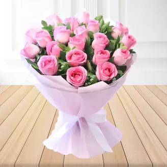 Elegant 20 Pink Roses Bouquet