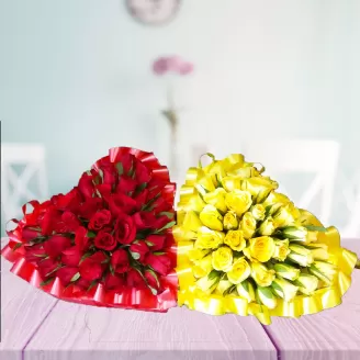60 Red and Yellow In Heart Shape 