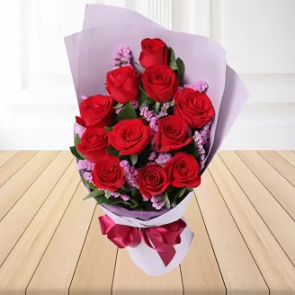 Lovely 11 Red Roses Bouquet