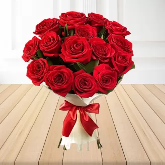 Beautiful 15 Red Roses Bouquet