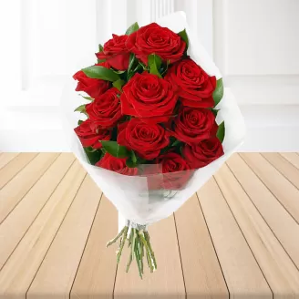 Beautiful 12 Red Roses Bouquet For My Queen