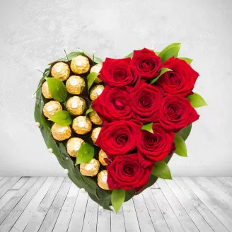 Delicious Ferrero Rochers Heart Shape Arrangement