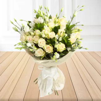 25 White Roses Bouquet