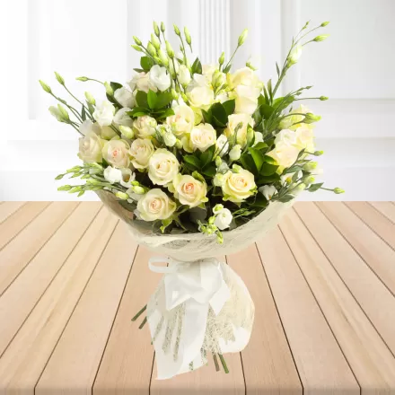 25 White Roses Bouquet