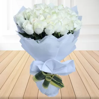20 White Roses Bouquet