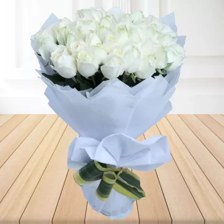 20 White Roses Bouquet