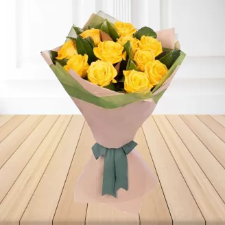 15 Yellow Roses Bouquet