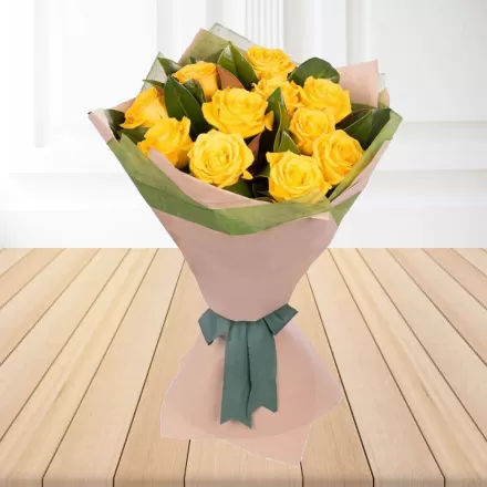 15 Yellow Roses Bouquet