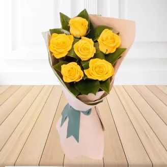 6 Yellow Roses Bouquet