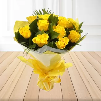 8 Yellow Roses Bouquet