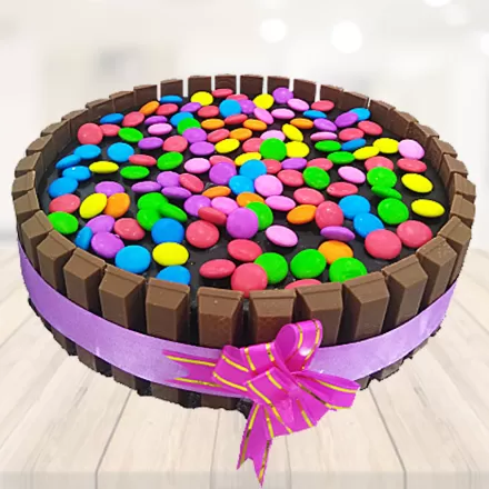 Kitkat Chocolate Cake With Gems